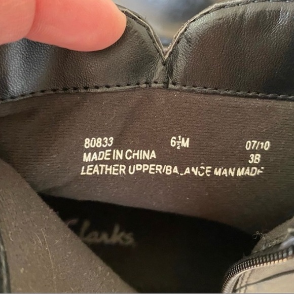 Clarks Rosabelle Black Leather Boots size 6.5 - Picture 8 of 10